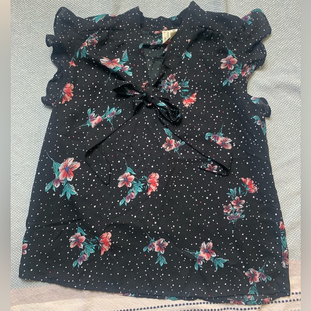 Midnight sky floral blouse